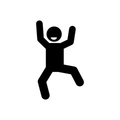 happy and dancing stick figure pictogram illustration