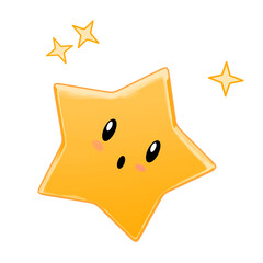 cute star character design illustration 