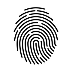 fingerprint icon Signature concept for password encryption. to protect information