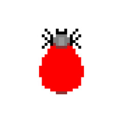 Obraz premium Mite pixel art. 8 bit Encephalitic red tick pixelated.