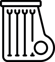 Kantele country icon outline vector. Retro music. Greek culture