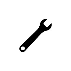 Screwdriver and wrench logo illustration on white