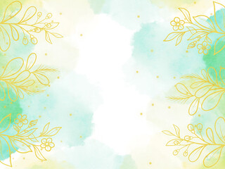 Flower Background Green Watercolor