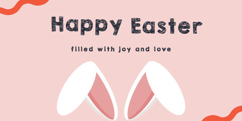Easter poster and banner template with Easter eggs. Holiday banner, web poster, flyer, stylish brochure, greeting card, cover. Spring Easter background
