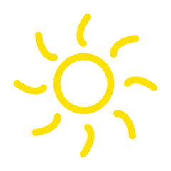 Fototapeta na wymiar Yellow sun icon