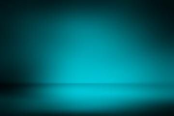 Blue empty room studio gradient used for background and display your product