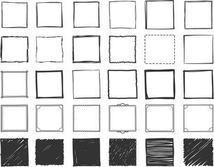 Hand Drawn Doodle Square Frames