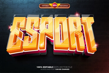 super esport red white 3D Text Effect logo template