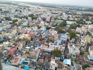 Trichy areal view from uchipillayar Temple