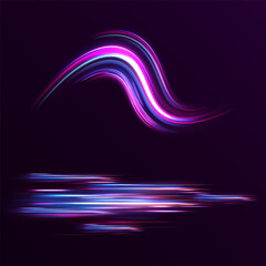 Modern abstract sport background. Trendy geometric neon collage for speed movement. Night race advertising. Dynamic cover or colourful layout for sport event. Banner or poster for motion