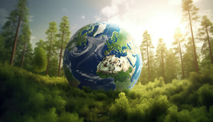 Obraz na płótnie Canvas earth day by generative ai