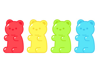 Obraz premium Jelly bears fruit gummy. Character Illustrator vector design.