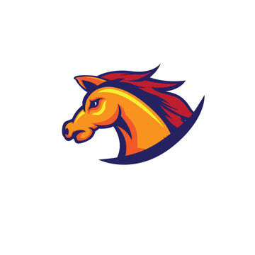 Horse mascot logo vector illustration