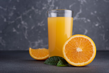 Fresh orange juice in glass