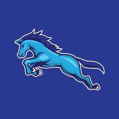 Fototapeta premium Horse mascot logo vector illustration