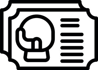 Boxing tournament ticket icon outline vector. Fight club. Box ring