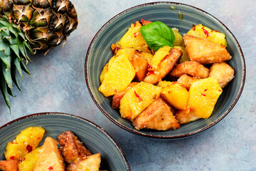 Roasted Tofu with pineapple.
