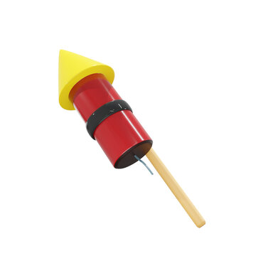 Red Yellow Stick Fireworks, Property, birthday, party, for mockup template, Premium Quality, PNG, decoration,  3d, illustration, view render, hd, alpha background, format, new year