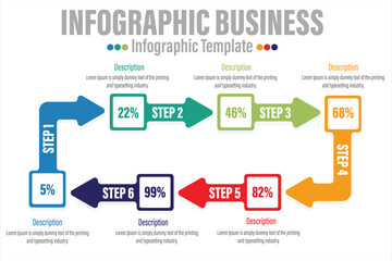 Timeline business for Six 6 options, Timeline infographics design vector and Presentation business can be used for Business concept with Six 6 steps or processes