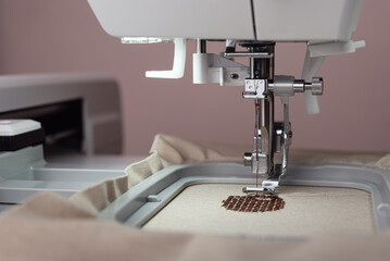 Embroidery with embroidery machine