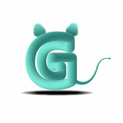 Fototapeta premium new e mail address symbol, latter logo with animal effect, tale and ears 