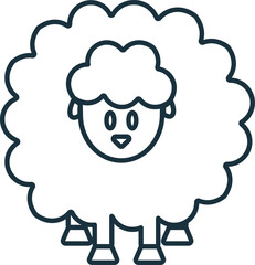 Sheep line icon. Monochrome simple Sheep outline icon for templates, web design and infographics