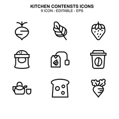 kitchen contents icon or logo isolated sign symbol vector illustration - Collection of high quality black style vector icons 
