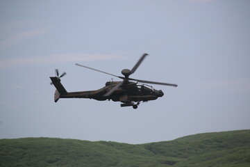 helicopter in action
