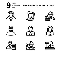 Fototapeta premium work profession icon or logo isolated sign symbol vector illustration - Collection of high quality black style vector icons 