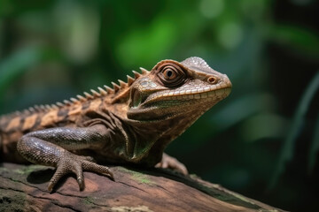 Fototapeta premium Beautiful portrait of rare lizard from Costa Rica.