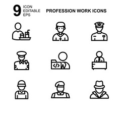Fototapeta premium work profession icon or logo isolated sign symbol vector illustration - Collection of high quality black style vector icons 