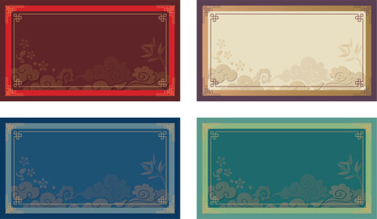 中華風　フレーム　飾り罫 背景
