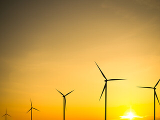 Obraz premium Generation Factory Farm,Plant Wind Turbine Power Sustainable Factory,Electric Industrial Alternative Renewable Energy Technology Mill,Environment.
