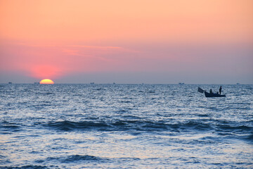 Sunset in the sea