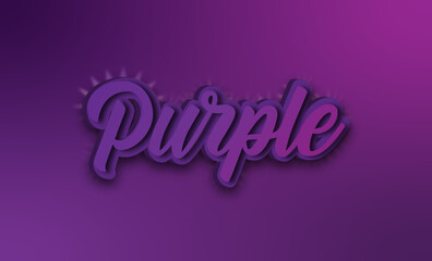 Purple text effect on the purple gradient background, editable text effect, 3d purple color text vector design 