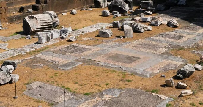 The archaeological site around Trajan's Forum, Rome, Italy.