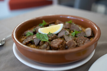 Popular Portugal dish Portuguese octopus rice