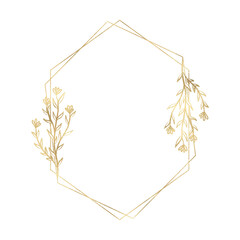 Floral gold frame illustration