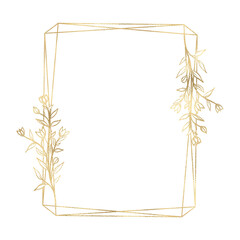 Floral gold frame illustration