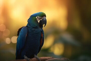 Obraz premium Beautiful blue hyacinth macaw