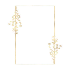 Floral gold frame illustration