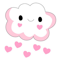 clouds in happy with cartoon character cute for decoration , icon , design