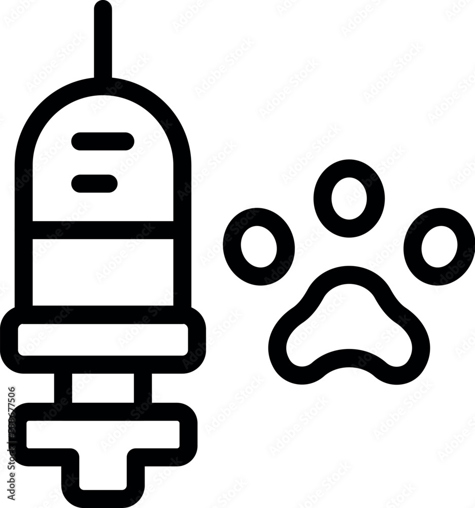 Wall mural injection puppy icon outline vector. pet animal. veterinary health