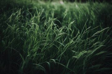 Green grass background. Generative AI