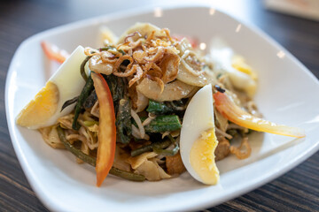 Popular Traditional Indonesian vegetables dish Tahu Telur