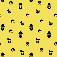 Hipster faces seamless pattern