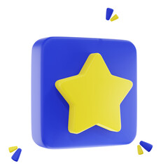 3D render gold star sparkle emoji. star Magic element.