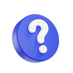 D render Question mark speech bubble icon. Message box with question sign.