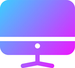 Computer icon in gradient colors. Desktop monitor signs illustration.