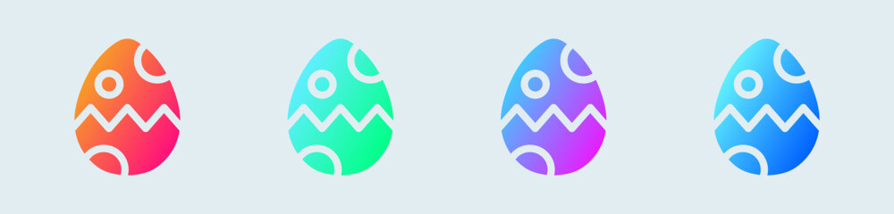 Egg solid icon in gradient colors. Easter signs vector illustration.